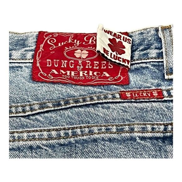 Lucky Brand Dungarees By Gene Montesano Jeans Relaxed Fit Shorter Length 34 READ - Picture 6 of 9